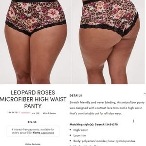 TORRID LEOPARD ROSES MICROFIBER HIGH WAIST PANTY
